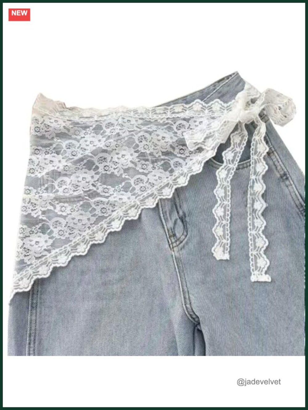 Lace Floral Triangle Scarf Wrap Belt Hair Scarf Bandana for Women